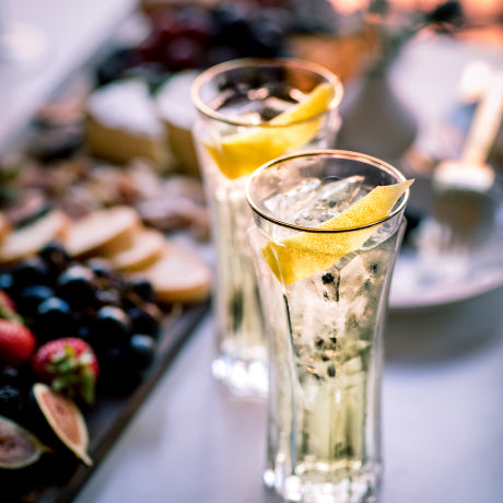 Unique Art Deco style glasses, perfect match for our bottle. Engraved and delicately gilded - St-Germain Spritz - Official Store